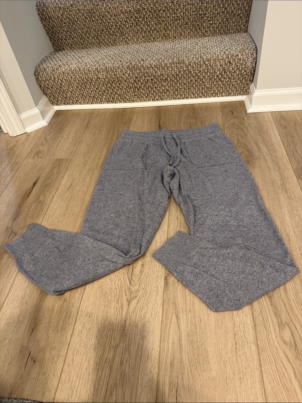 Cashmere Gray Knit Drawstring Pants